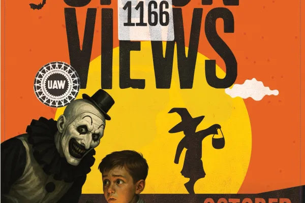 Halloween Edition Cover of Union Views with scary clown