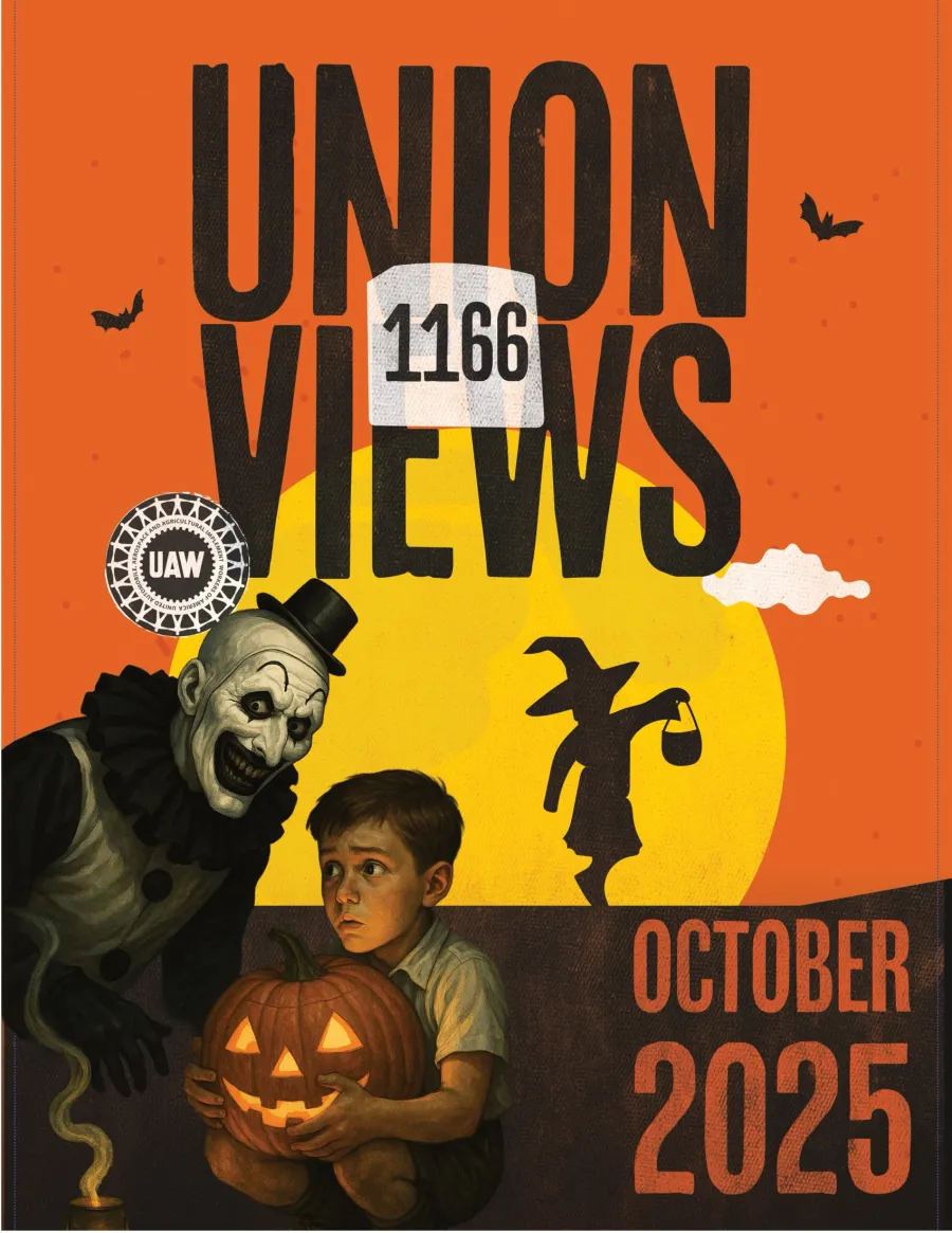 Halloween Edition Cover of Union Views with scary clown