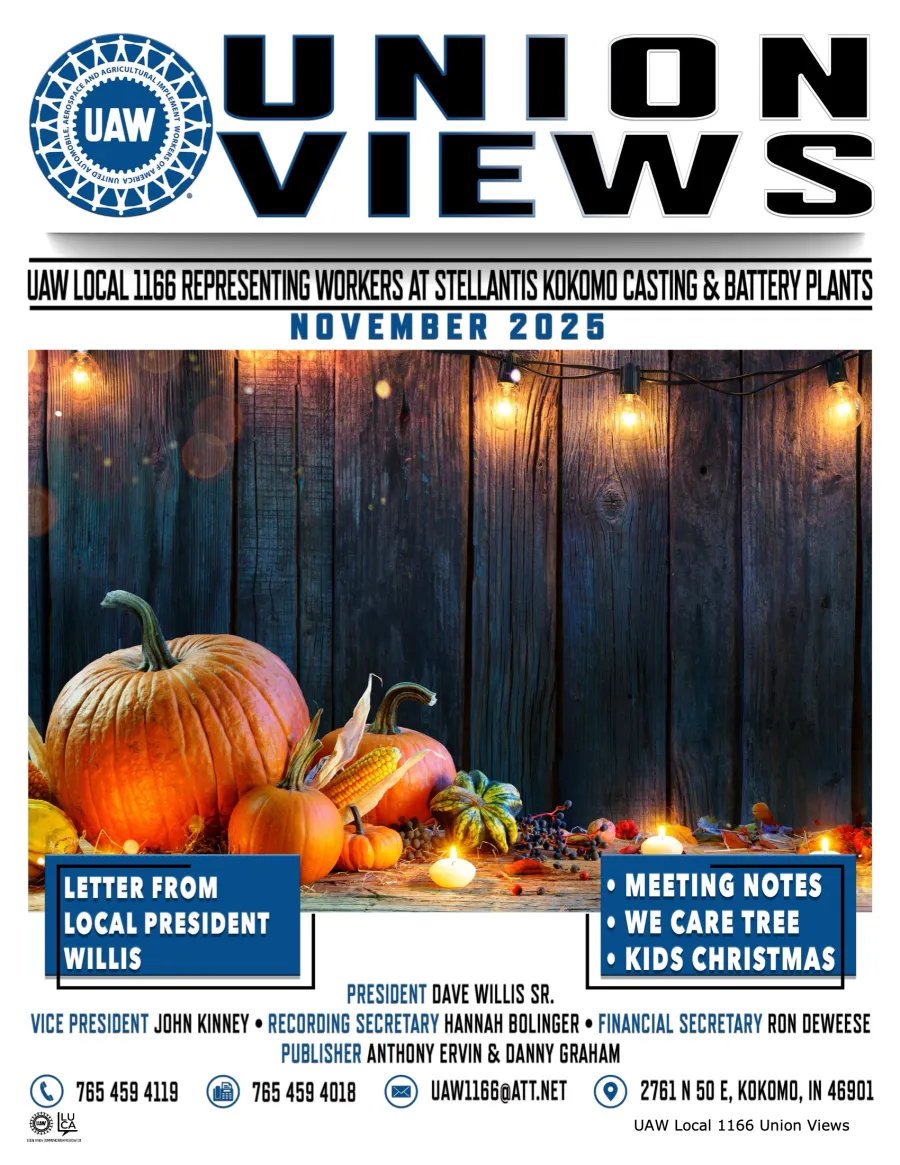 November 2025 Union Views Cover - Thanksgiving theme